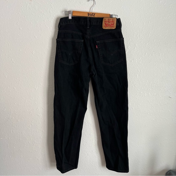 32 x 32 Levi's Men's Straight Black Denim Jeans - Deep Black - Picture 7 of 8